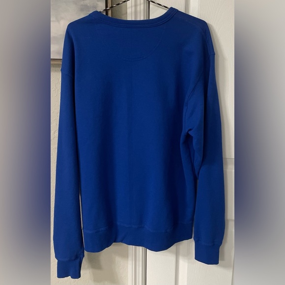 Champion Men’s Blue Vertical Spellout Crewneck Pullover L/S Sweatshirt/L-EUC - Picture 2 of 14
